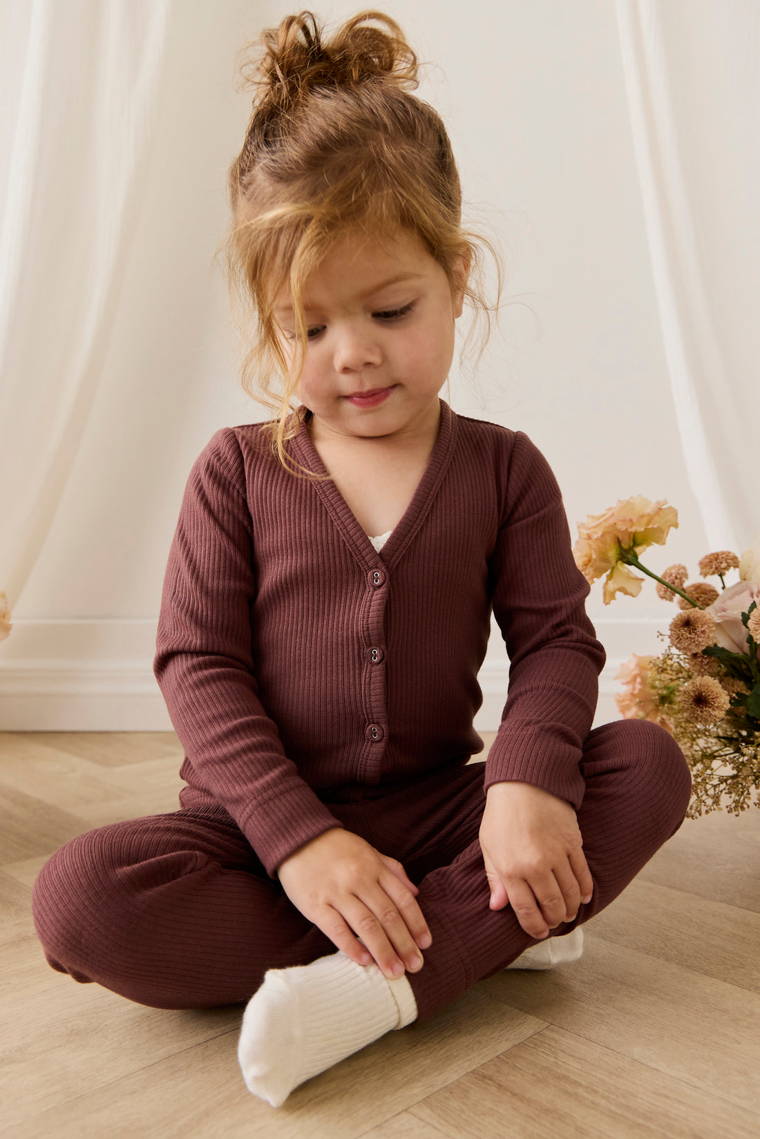 Organic Cotton Modal Cardigan - Burnt Cinnamon Childrens Cardigan from Jamie Kay NZ