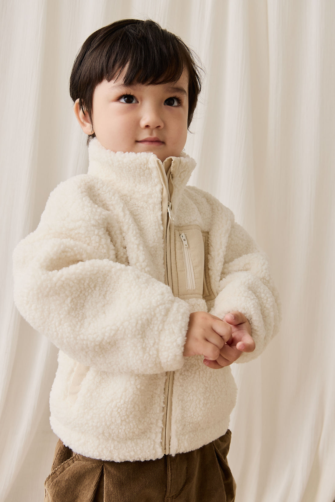 Ezra Sherpa Jacket - Natural Childrens Jacket from Jamie Kay NZ