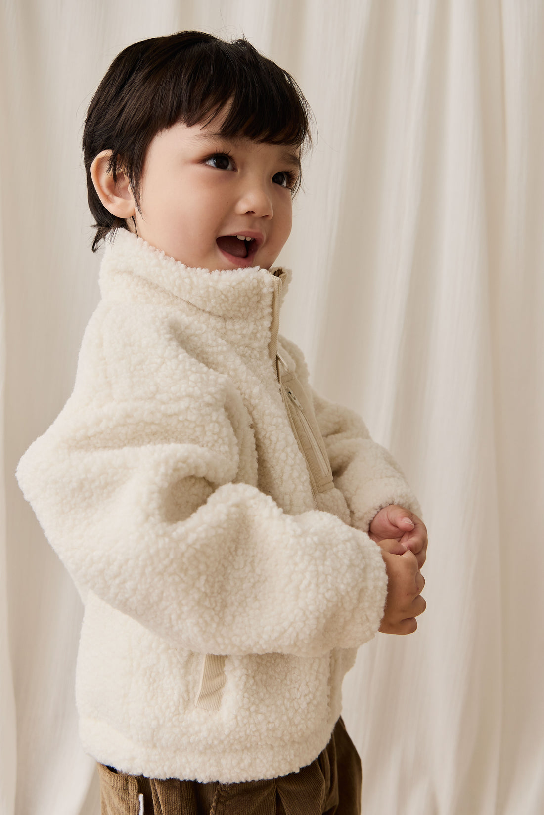Ezra Sherpa Jacket - Natural Childrens Jacket from Jamie Kay NZ