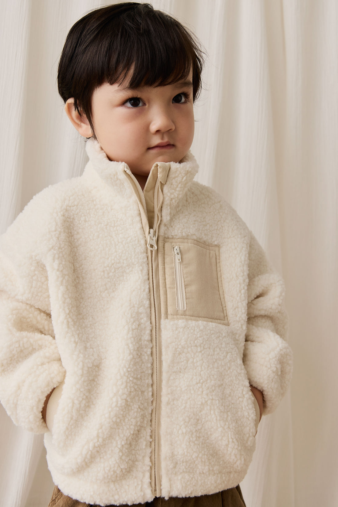 Ezra Sherpa Jacket - Natural Childrens Jacket from Jamie Kay NZ