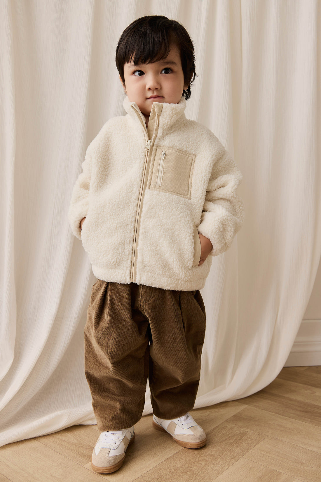 Ezra Sherpa Jacket - Natural Childrens Jacket from Jamie Kay NZ