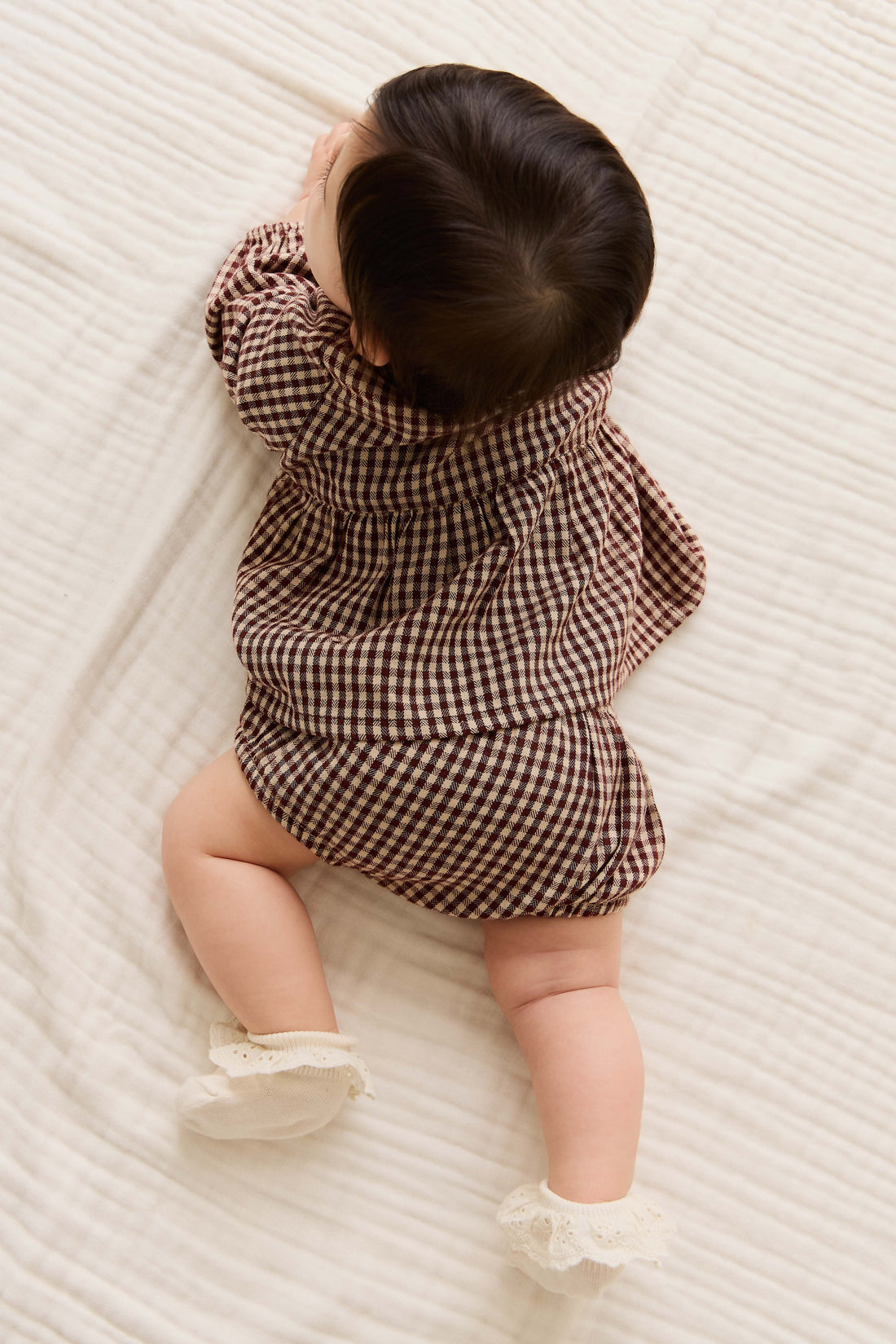 Organic Cotton Imani Blouse - Cinnamon Gingham Childrens Top from Jamie Kay NZ