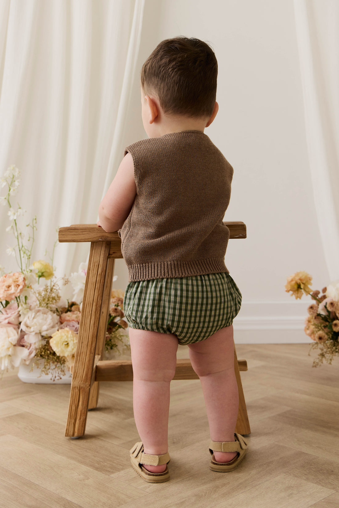 Organic Cotton Gabriel Bloomer - Ravine Check Childrens Bloomer from Jamie Kay NZ