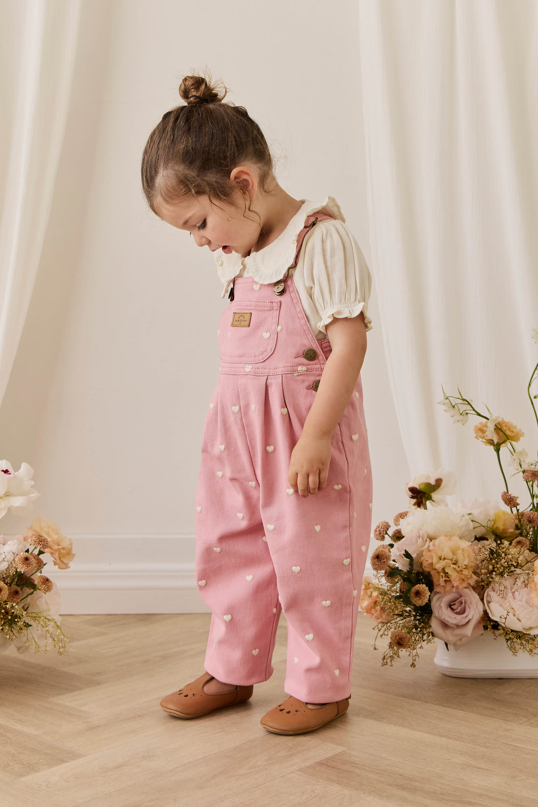 Blair Overall - Petite Heart Rose Childrens Overall from Jamie Kay NZ