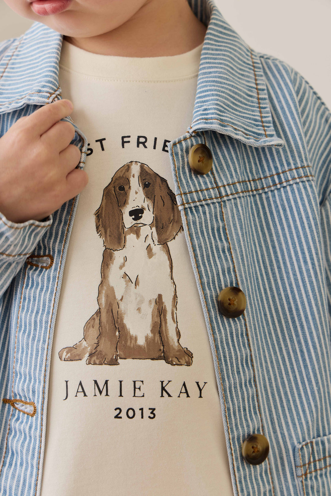 Marshall Long Sleeve Top - Parchment Best Friends Childrens Top from Jamie Kay NZ