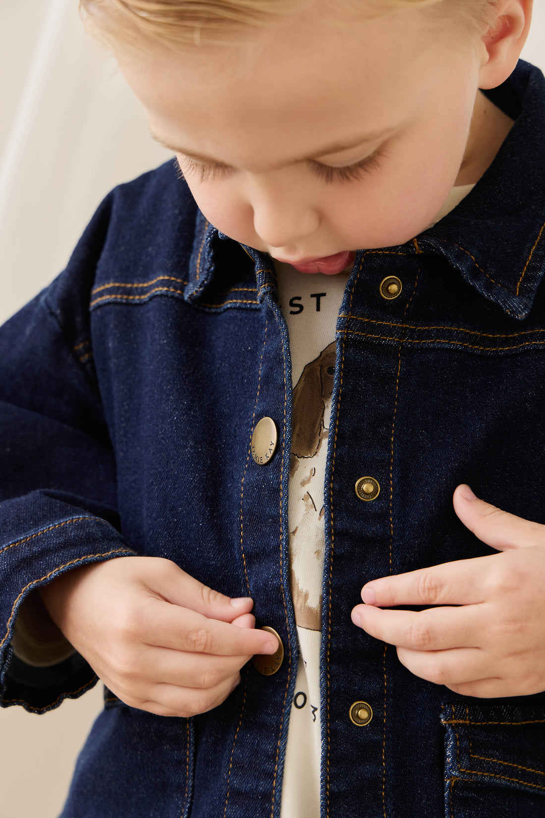 Arbor Jacket - Mid Indigo Denim Childrens Jacket from Jamie Kay NZ