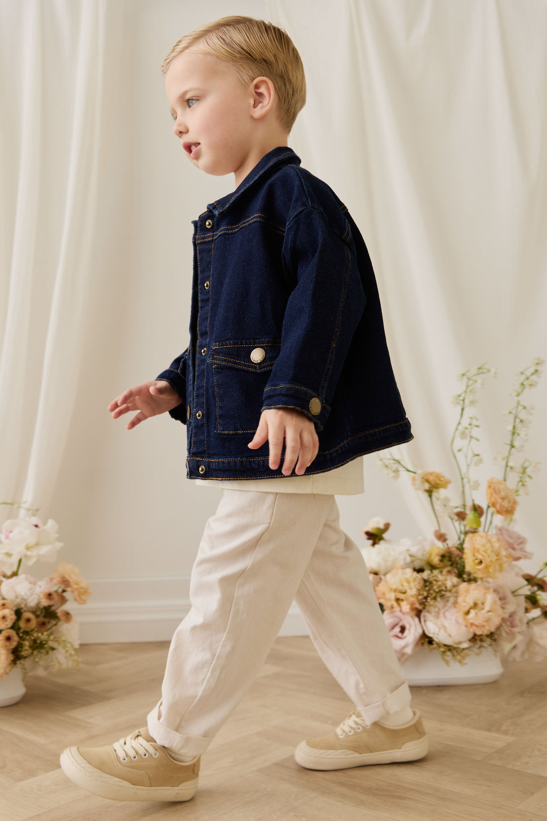 Arbor Jacket - Mid Indigo Denim Childrens Jacket from Jamie Kay NZ