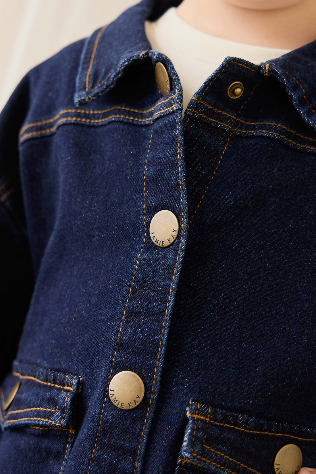 Arbor Jacket - Mid Indigo Denim Childrens Jacket from Jamie Kay NZ