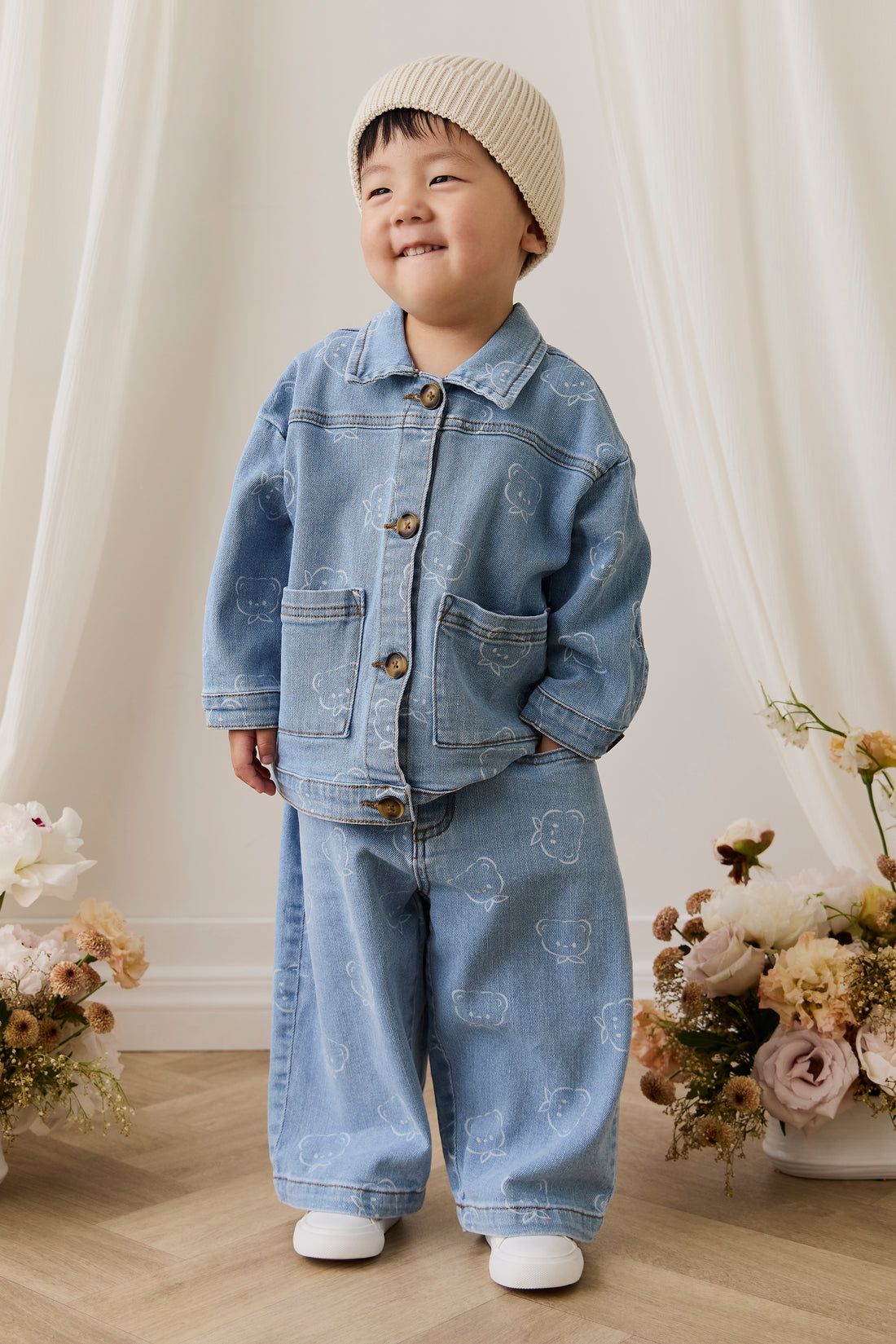 Axel Jacket - Bowie Bear Denim Childrens Jacket from Jamie Kay NZ