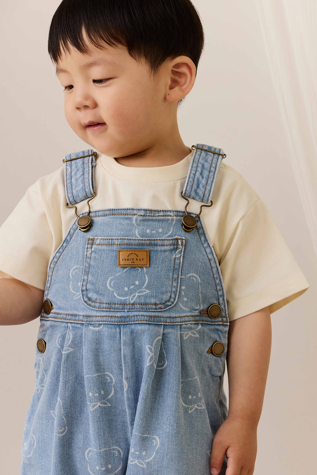 Blair Overall - Bowie Bear Denim Childrens Overall from Jamie Kay NZ