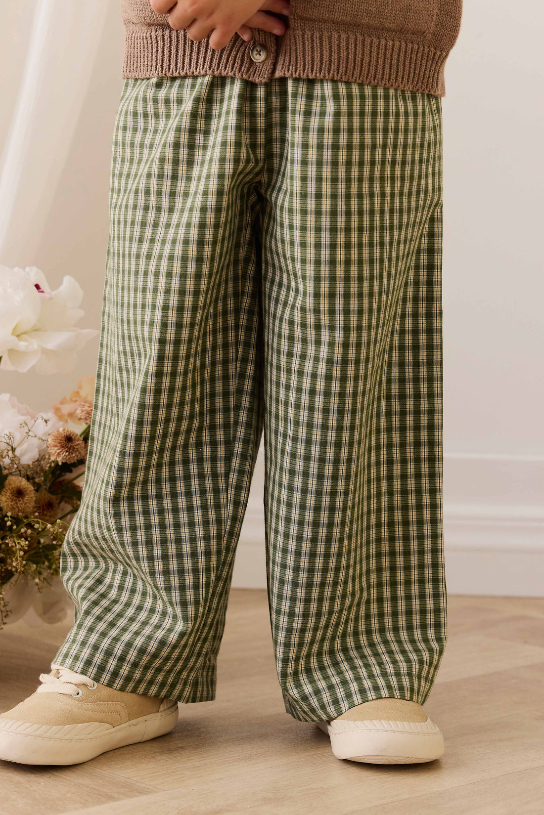 Organic Cotton Kenji Pant - Ravine Check Childrens Pant from Jamie Kay NZ