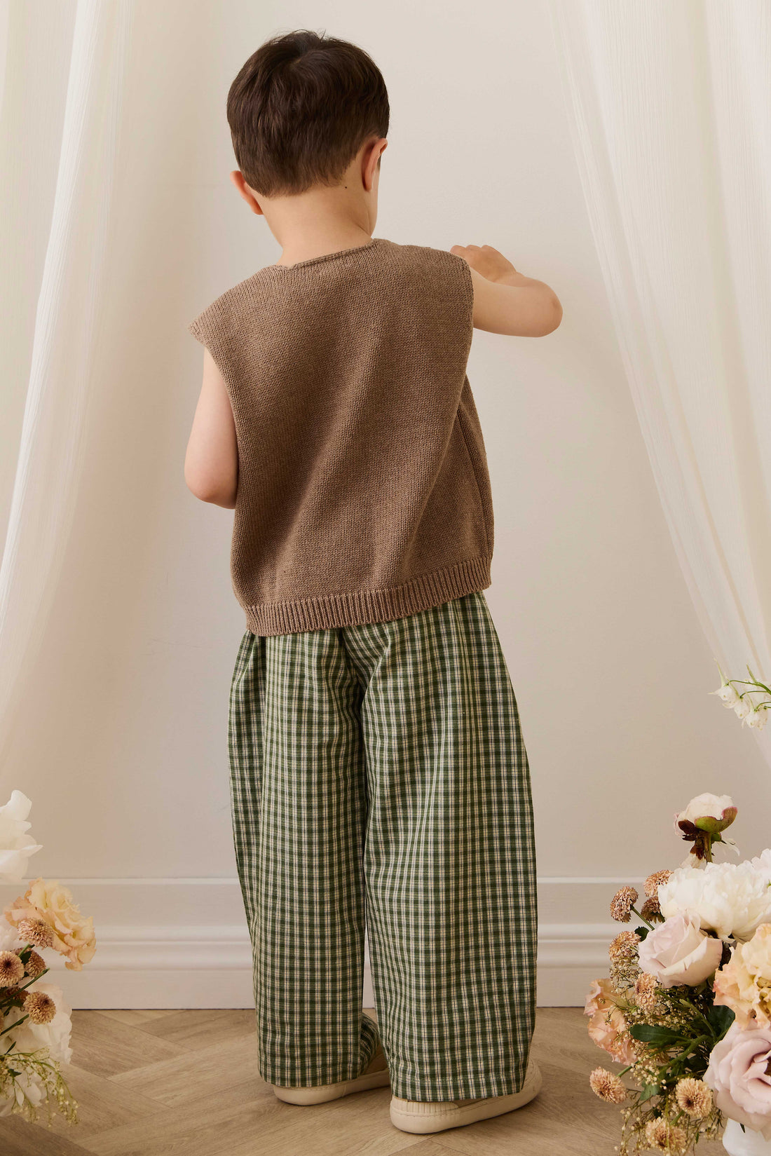 Organic Cotton Kenji Pant - Ravine Check Childrens Pant from Jamie Kay NZ