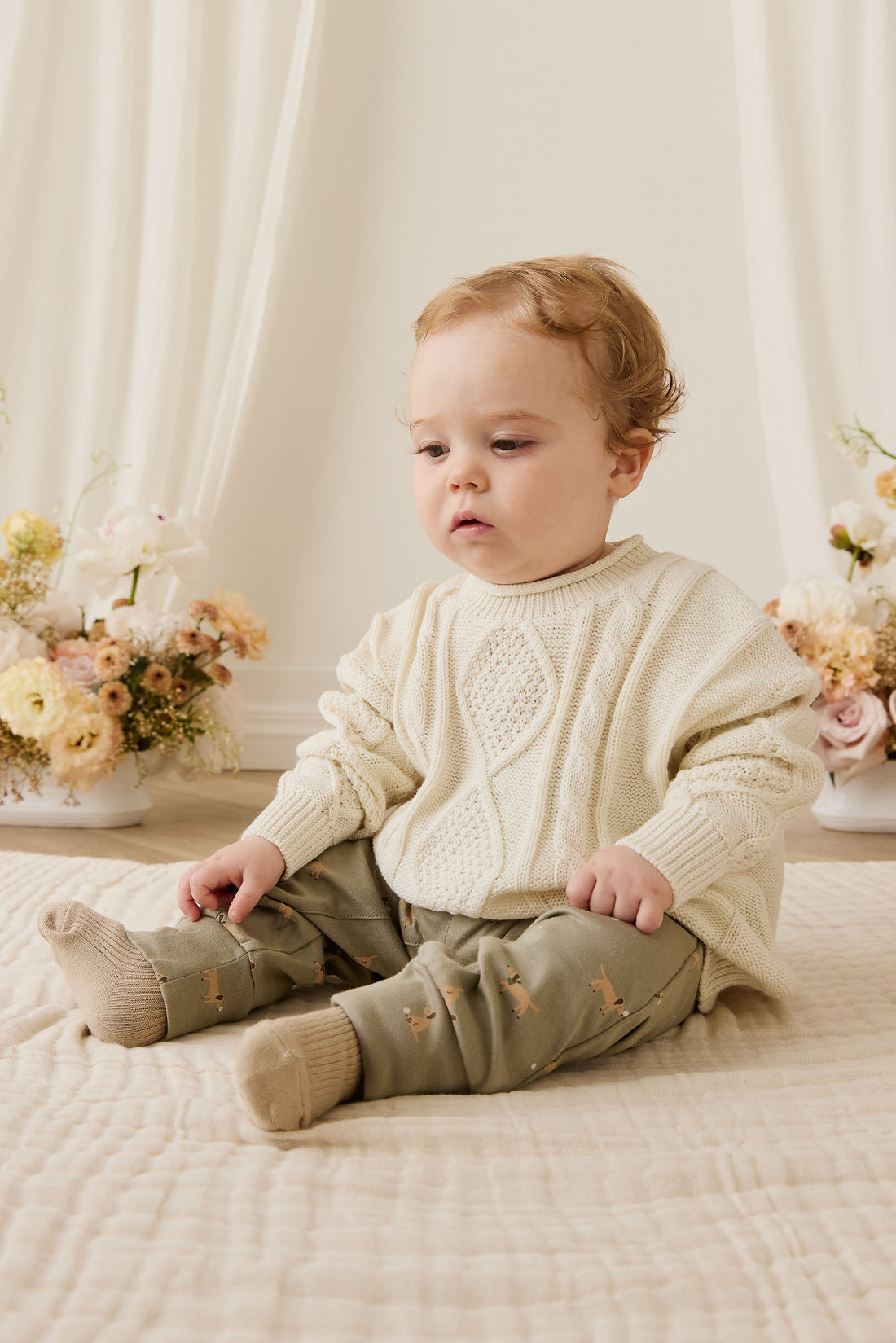 Pima Cotton Wesley Pant - Play Ball Vert Childrens Pant from Jamie Kay NZ