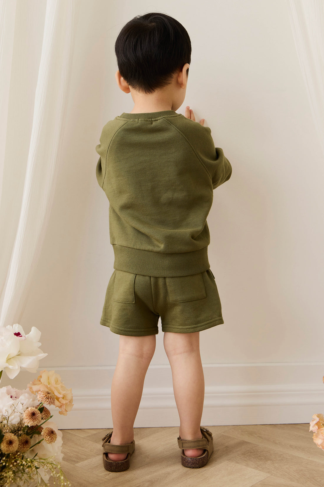 Organic Cotton Nash Short - Sicilian Olive Childrens Shorts from Jamie Kay NZ