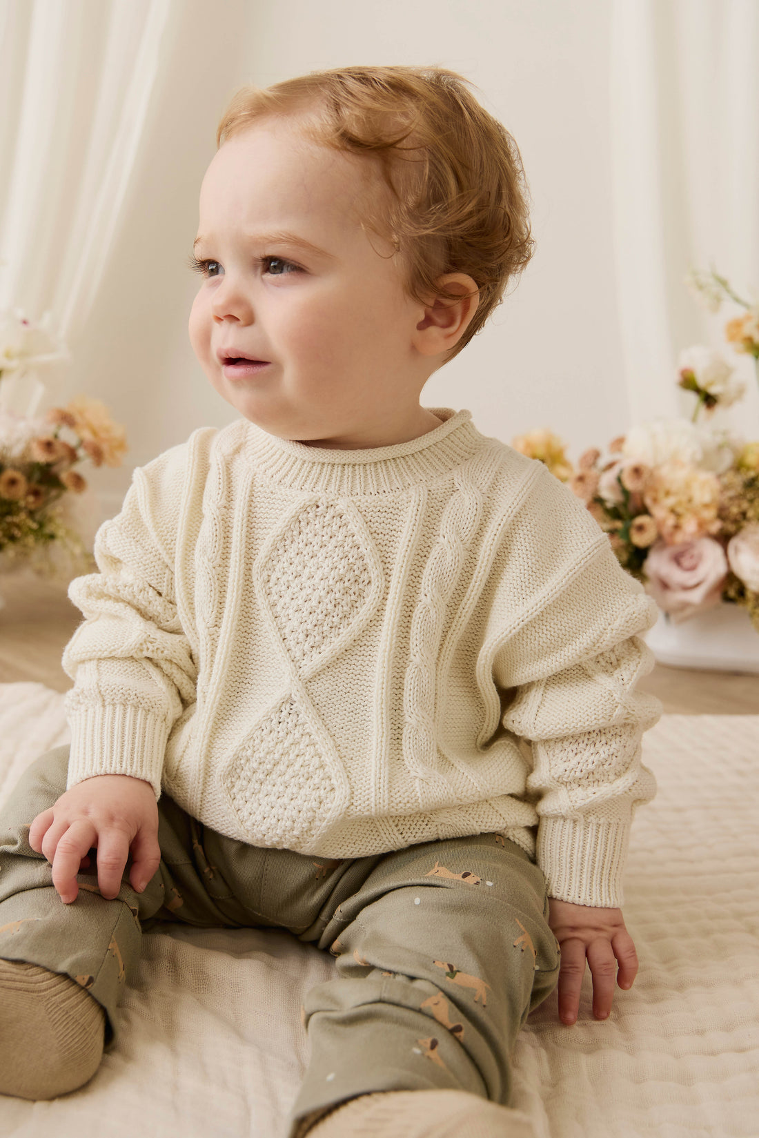 Sloan Jumper - Cloud Childrens Jumper from Jamie Kay NZ