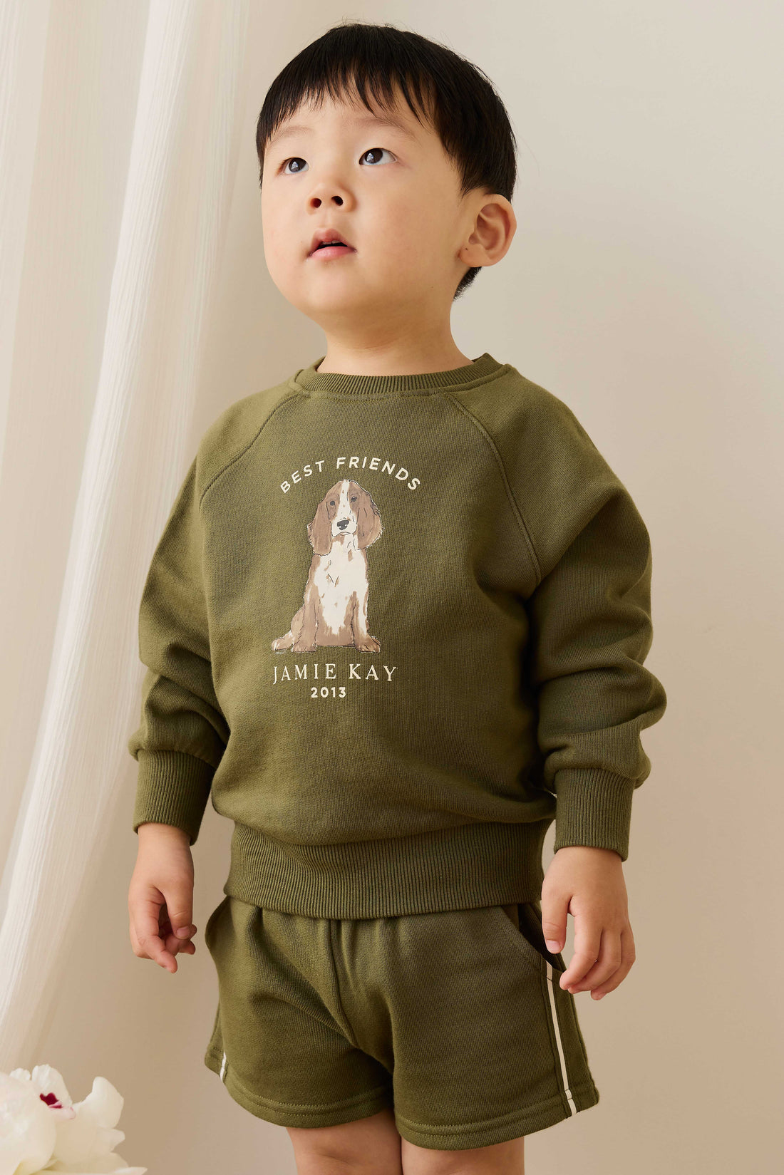 Organic Cotton Nash Short - Sicilian Olive Childrens Shorts from Jamie Kay NZ