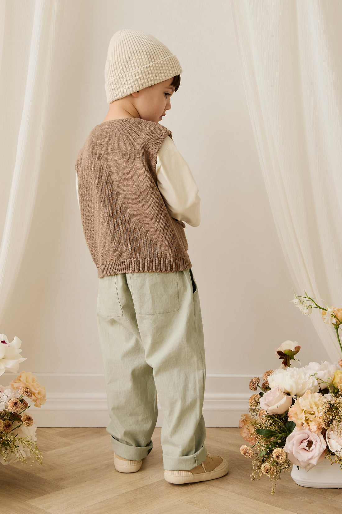 Ali Linen/Cotton Pant - Lichen Childrens Pant from Jamie Kay NZ