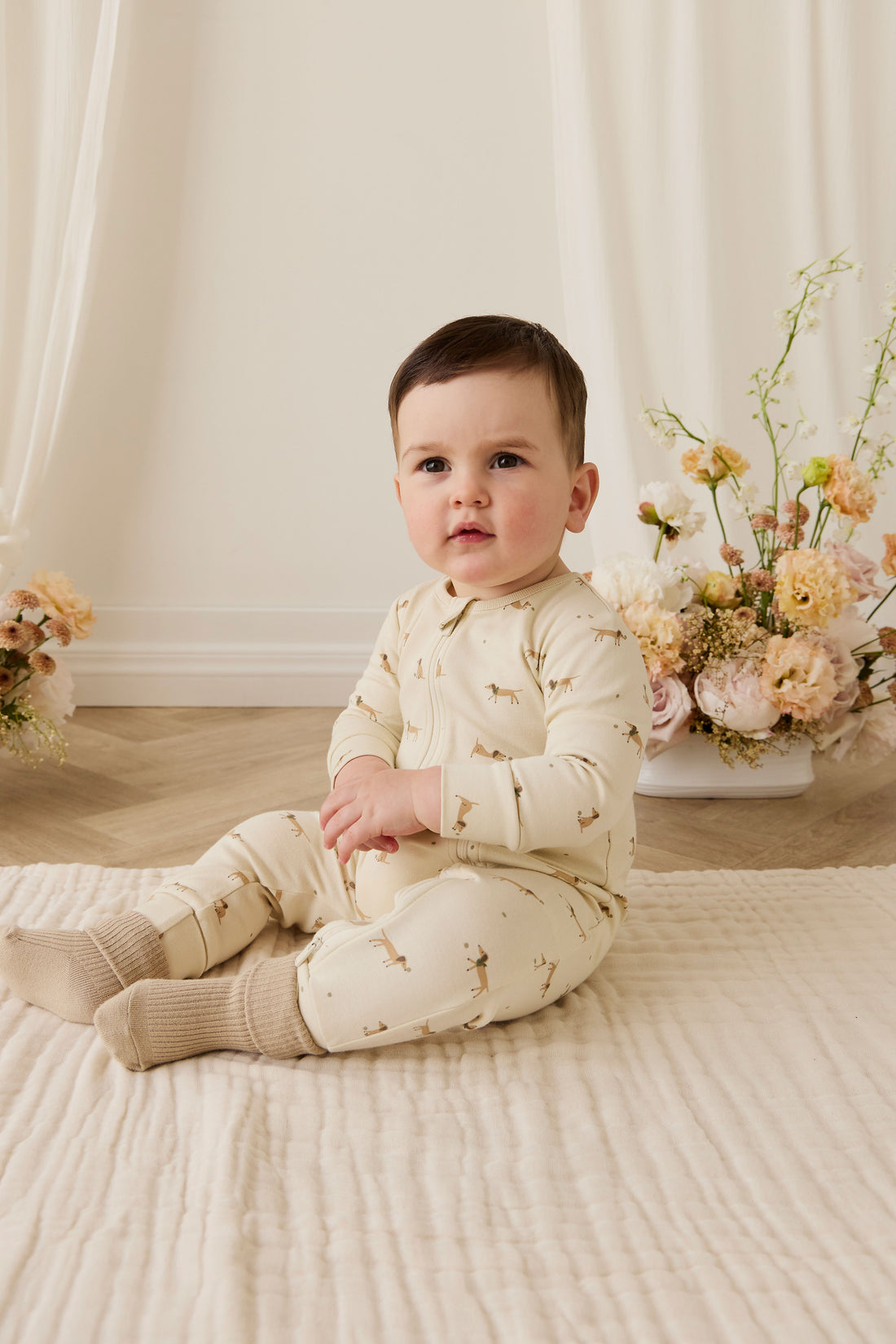 Organic Cotton Reese Zip Onepiece - Play Ball Cassava Childrens Onepiece from Jamie Kay NZ