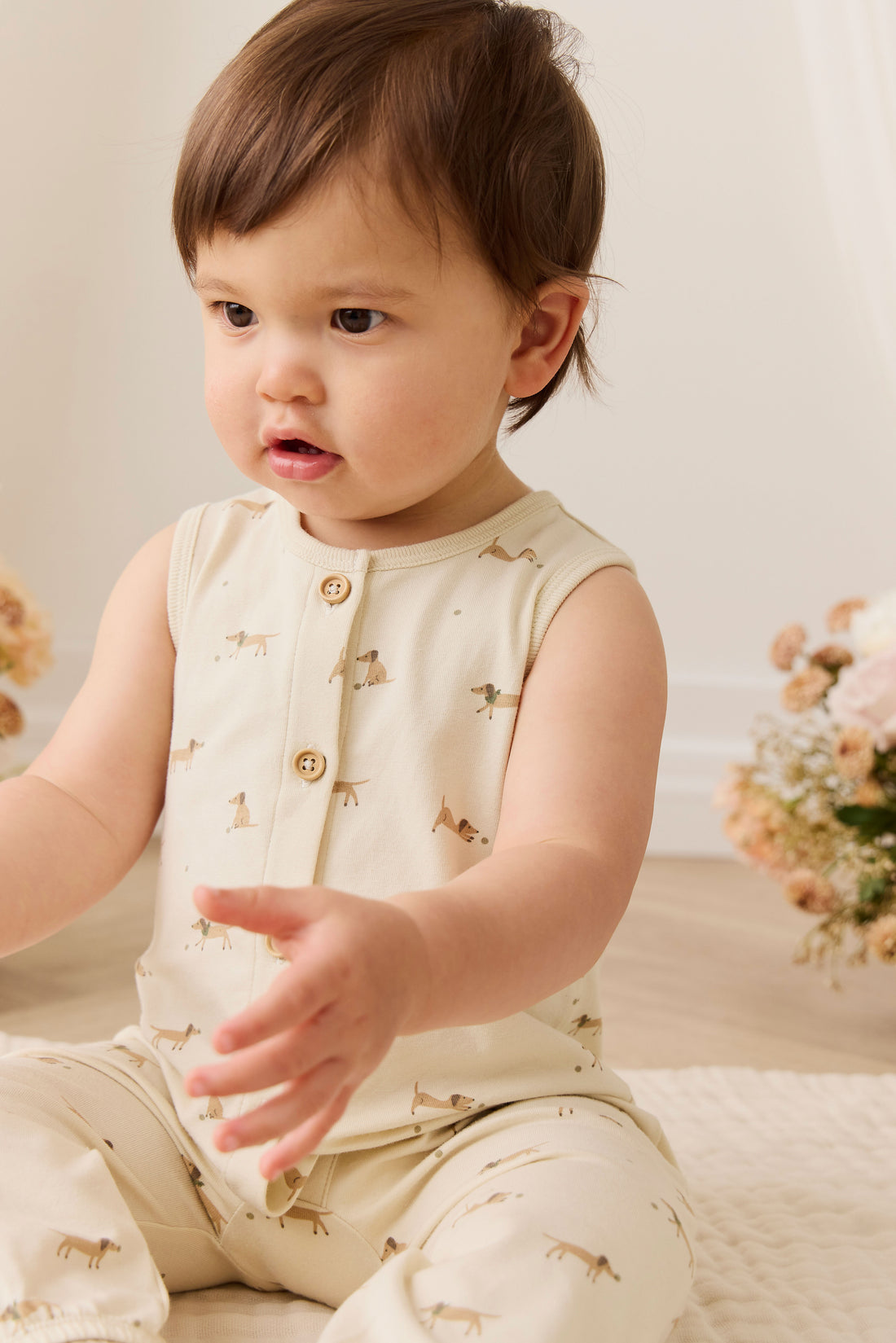 Organic Cotton Rupert Onepiece - Play Ball Cassava Childrens Onepiece from Jamie Kay NZ