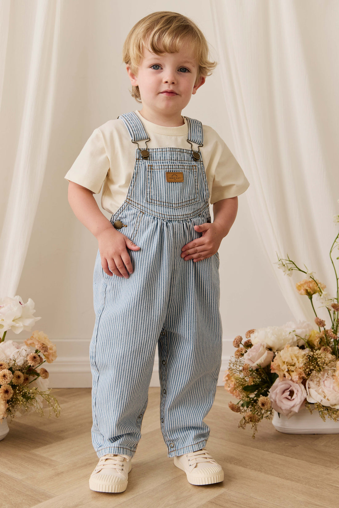 Cecil Overall - Holiday Stripe Childrens Overall from Jamie Kay NZ
