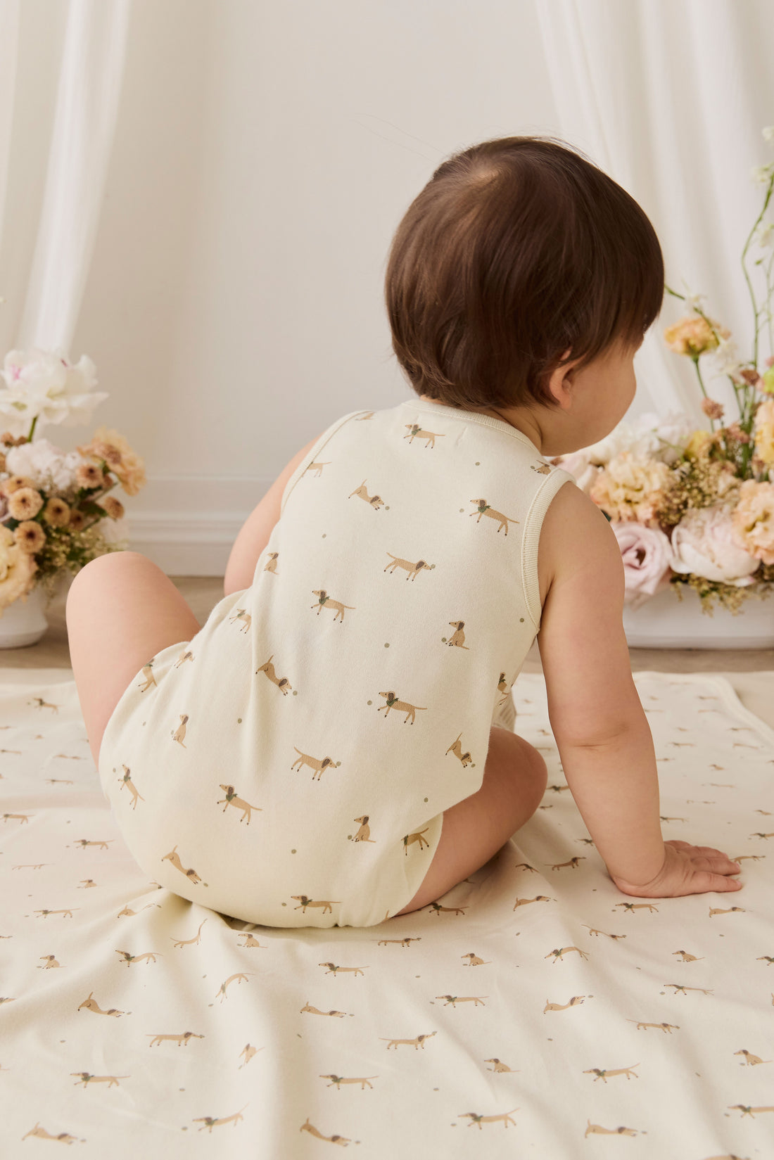 Organic Cotton Archie Playsuit - Play Ball Cassava Childrens Playsuit from Jamie Kay NZ