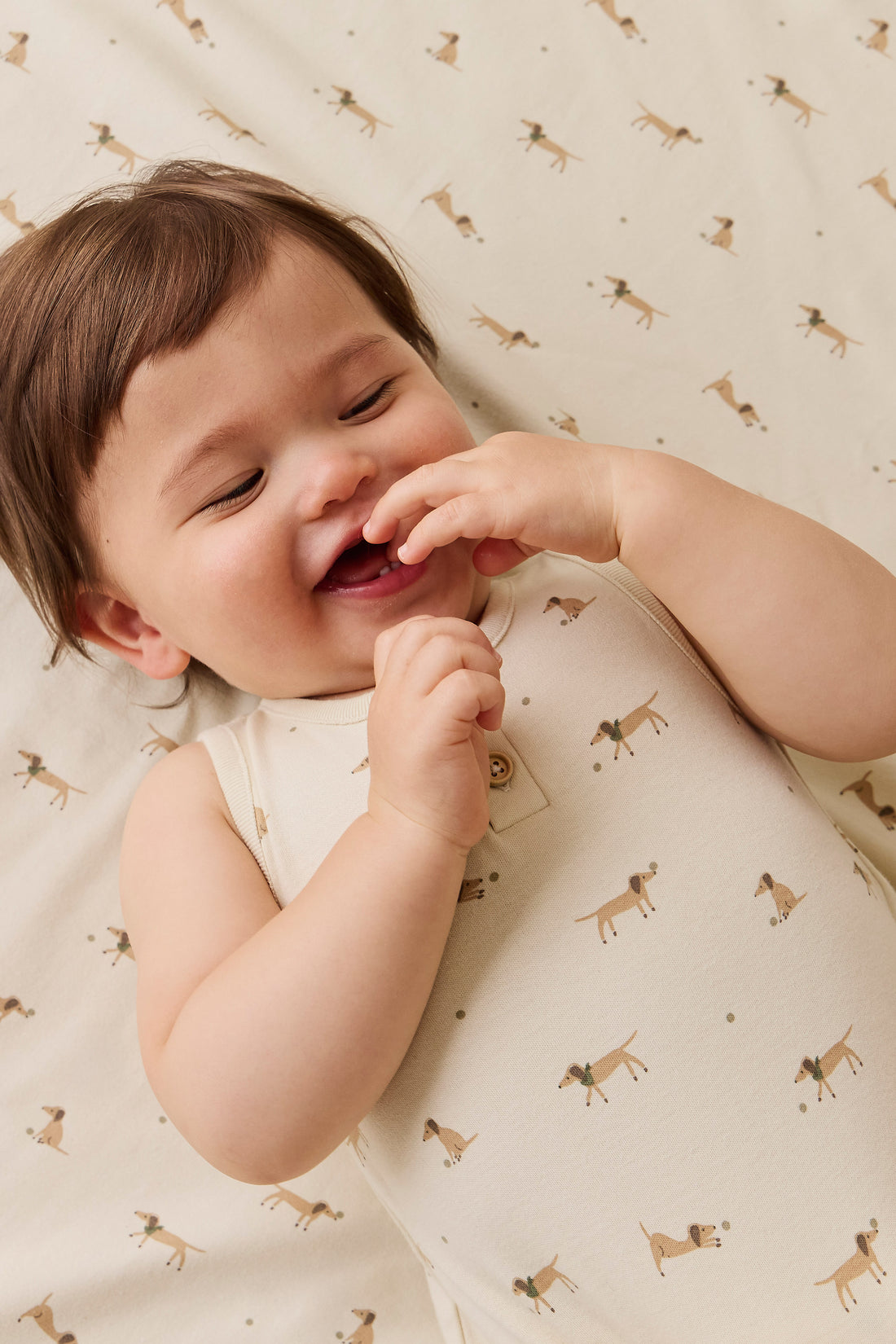 Organic Cotton Archie Playsuit - Play Ball Cassava Childrens Playsuit from Jamie Kay NZ