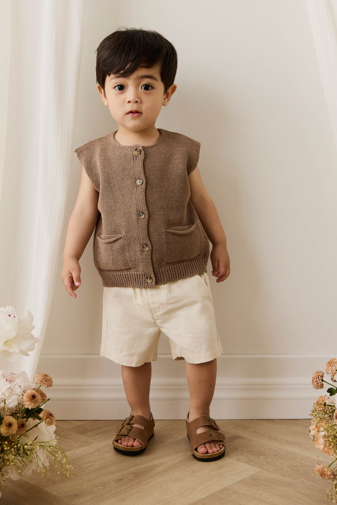 Brighton Linen/Cotton Short - Cassava Childrens Shorts from Jamie Kay NZ