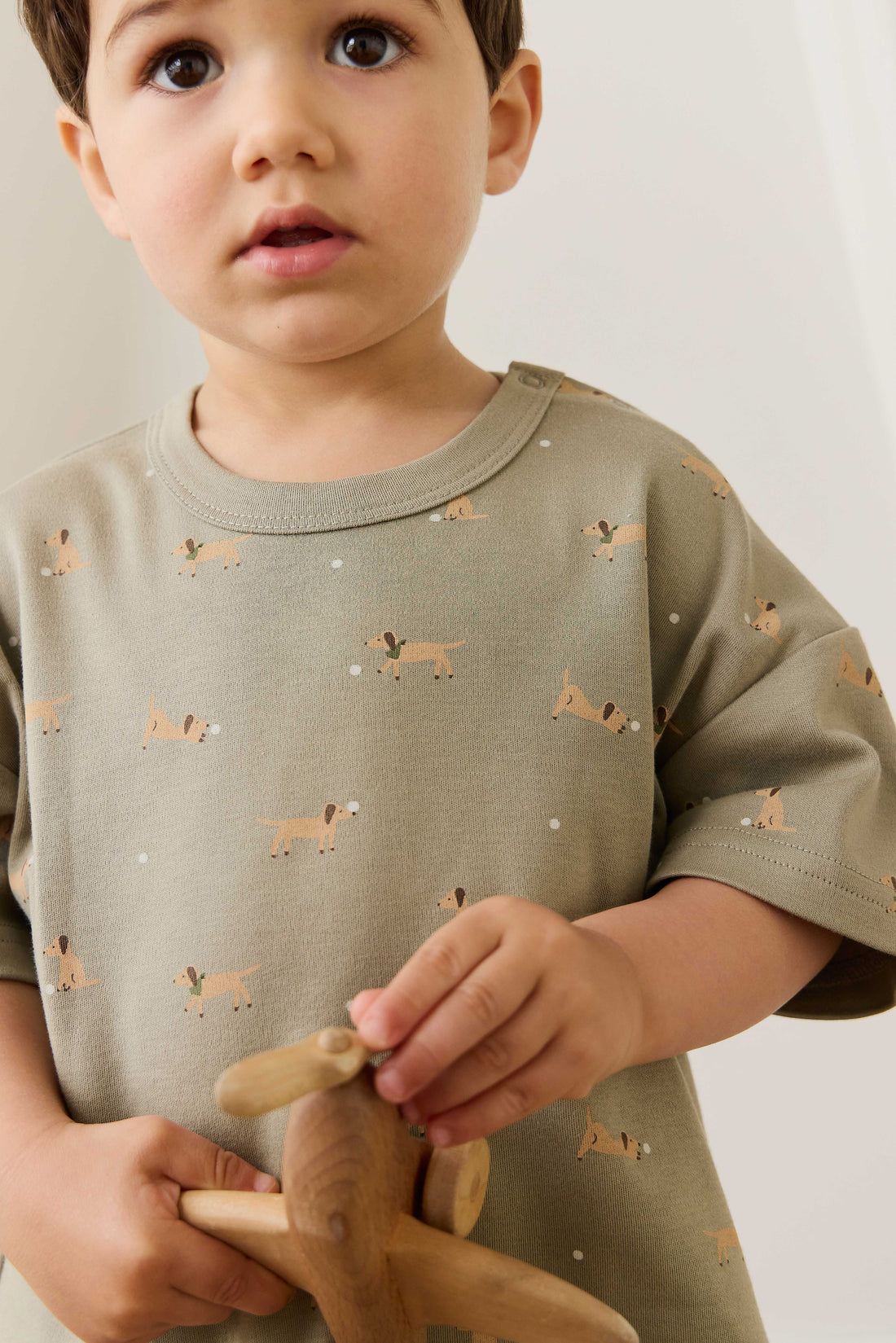 Pima Cotton Wesley Tee - Play Ball Vert Childrens Top from Jamie Kay NZ