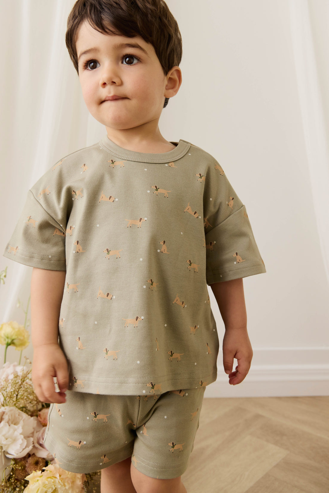 Pima Cotton Wesley Short - Play Ball Vert Childrens Short from Jamie Kay NZ