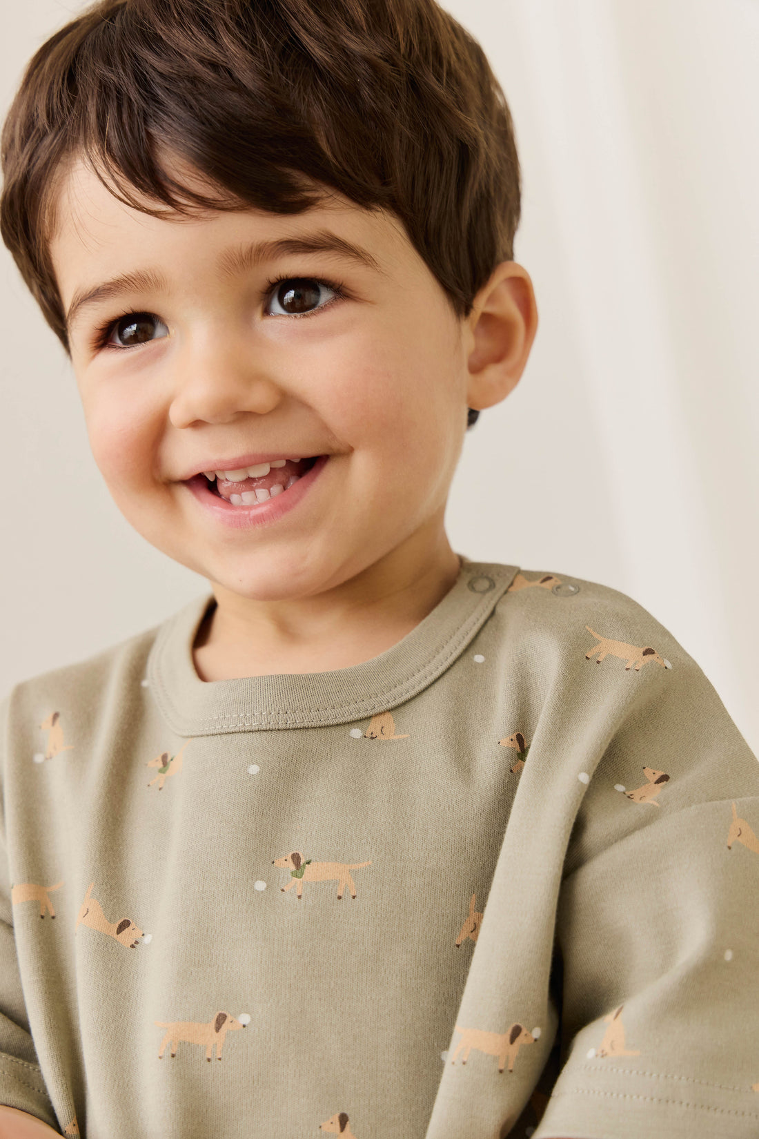 Pima Cotton Wesley Tee - Play Ball Vert Childrens Top from Jamie Kay NZ