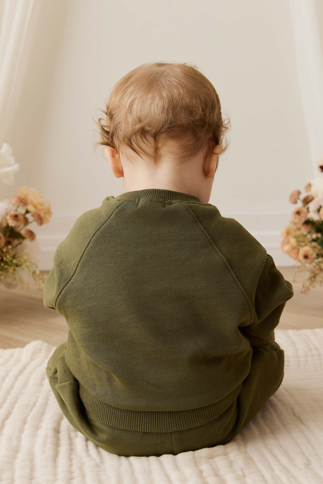 Organic Cotton Hayes Sweatshirt - Sicilian Olive Best Friends Childrens Sweatshirt from Jamie Kay NZ