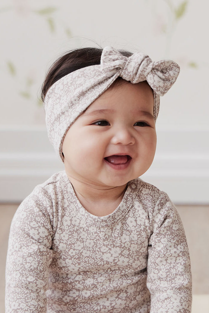 Organic Cotton Headband - Greta Floral Bark Childrens Headband from Jamie Kay NZ