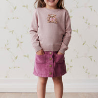 Audrey Knitted Jumper - Powder Pink Marle Childrens Knitwear from Jamie Kay NZ
