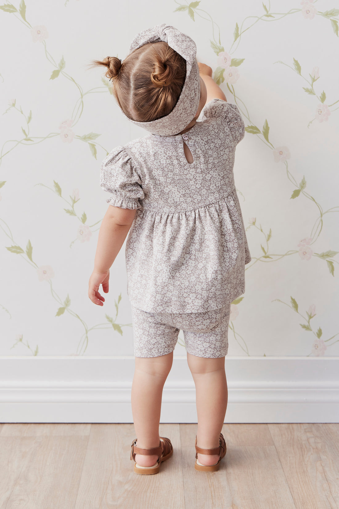 Organic Cotton Camille Top - Greta Floral Bark Childrens Top from Jamie Kay NZ