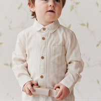Quentin Woven Shirt - Fog/Cloud Stripe Childrens Shirt from Jamie Kay NZ
