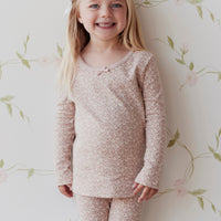 Organic Cotton Bridget Long Sleeve Top - Rosalie Field Rose Dust Childrens Top from Jamie Kay NZ