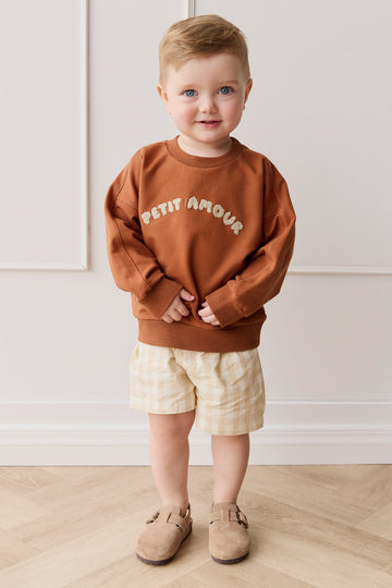 Organic Cotton Georgie Sweatshirt - Mon Petite Amour Ginger Childrens Top from Jamie Kay NZ