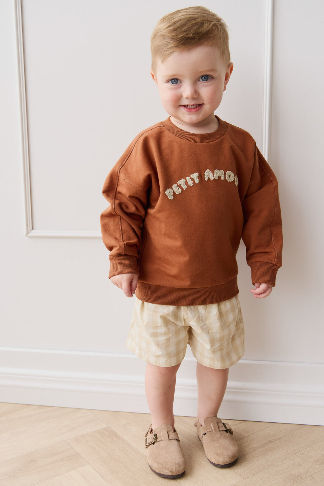 Organic Cotton Georgie Sweatshirt - Mon Petite Amour Ginger Childrens Top from Jamie Kay NZ