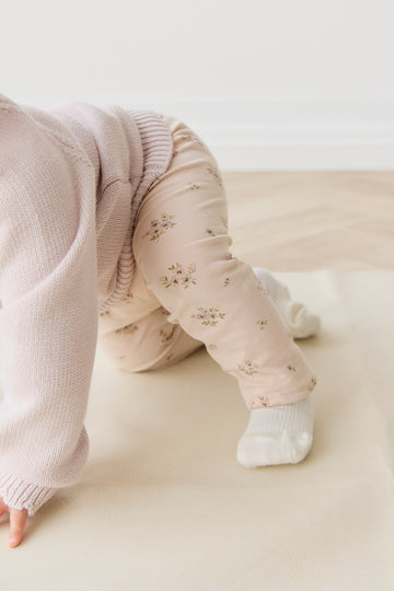 Organic Cotton Everyday Legging - Goldie Bouquet Pink Tint Childrens Legging from Jamie Kay NZ