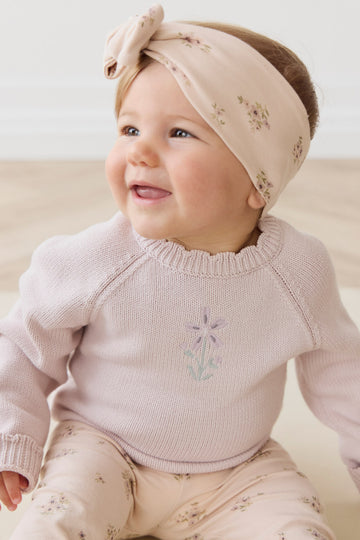 Audrey Jumper - Soft Misty Rose Larissa Knit Childrens Jumper from Jamie Kay NZ