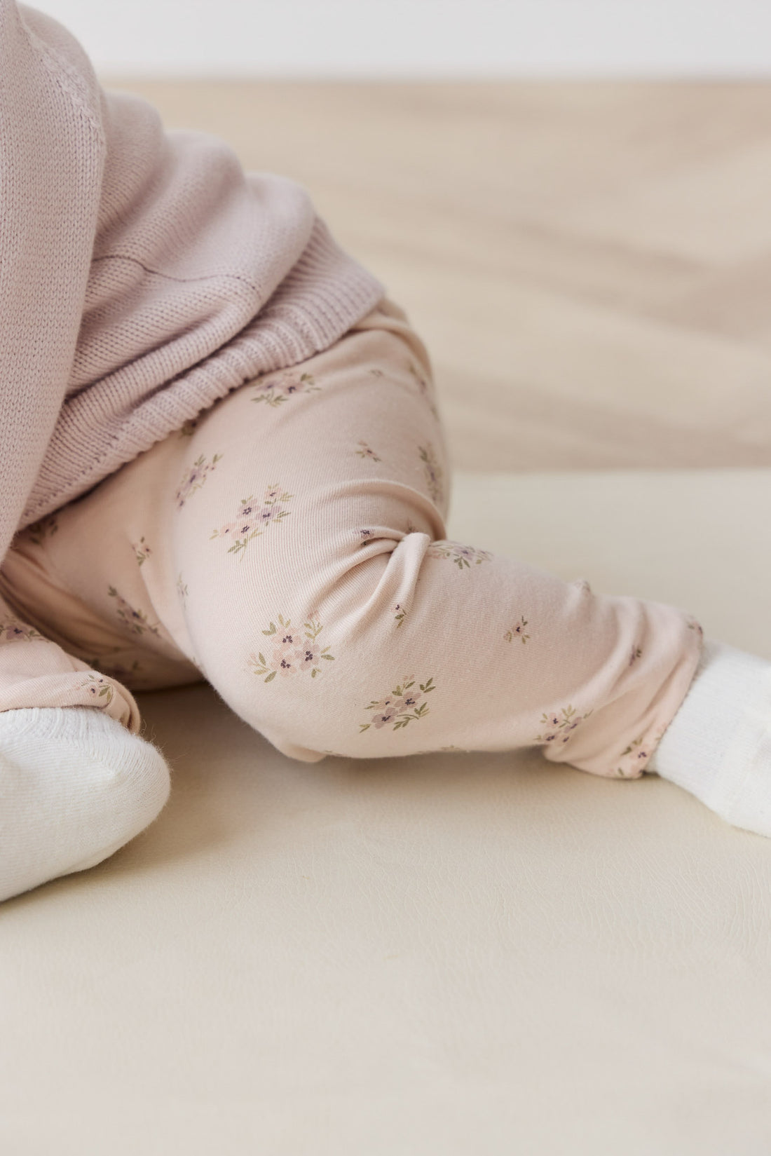 Organic Cotton Everyday Legging - Goldie Bouquet Pink Tint Childrens Legging from Jamie Kay NZ