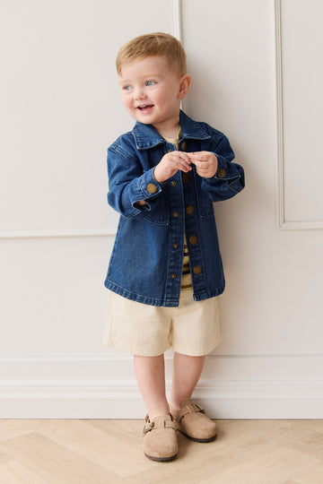 Romeo Twill Jacket - Mid Wash Denim Childrens Jacket from Jamie Kay NZ