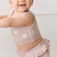 Molly Bloomer - Heart Jacquard Ballerina Marle Childrens Bloomer from Jamie Kay NZ