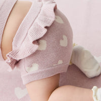 Molly Bloomer - Heart Jacquard Ballerina Marle Childrens Bloomer from Jamie Kay NZ