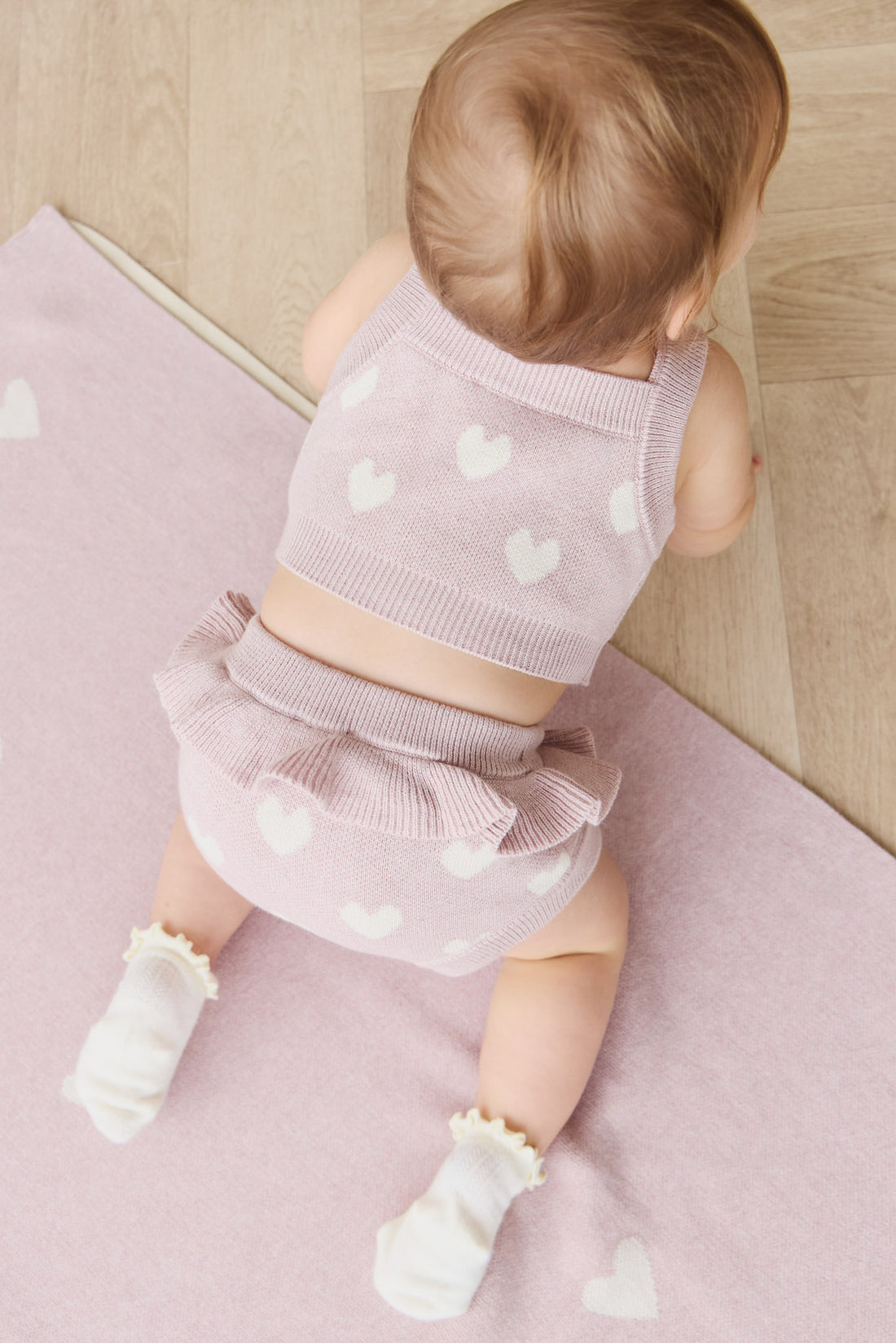 Molly Bloomer - Heart Jacquard Ballerina Marle Childrens Bloomer from Jamie Kay NZ