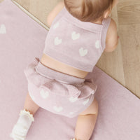 Molly Bloomer - Heart Jacquard Ballerina Marle Childrens Bloomer from Jamie Kay NZ