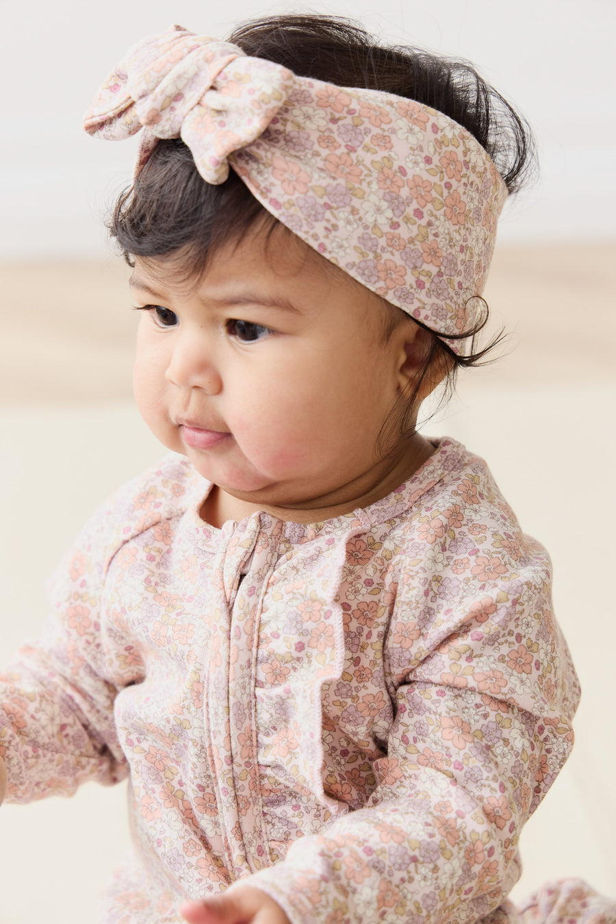 Organic Cotton Headband - Chloe Mauve Childrens Headband from Jamie Kay NZ