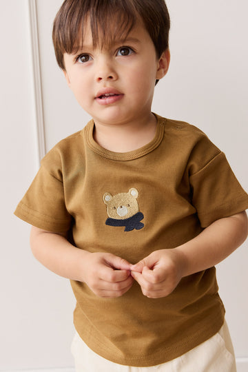 Pima Cotton Hunter Tee - Autumn Bronze Cosy Bobbie Childrens Top from Jamie Kay NZ