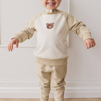 Organic Cotton Jalen Track Pant - Biscuit Childrens Pant from Jamie Kay NZ