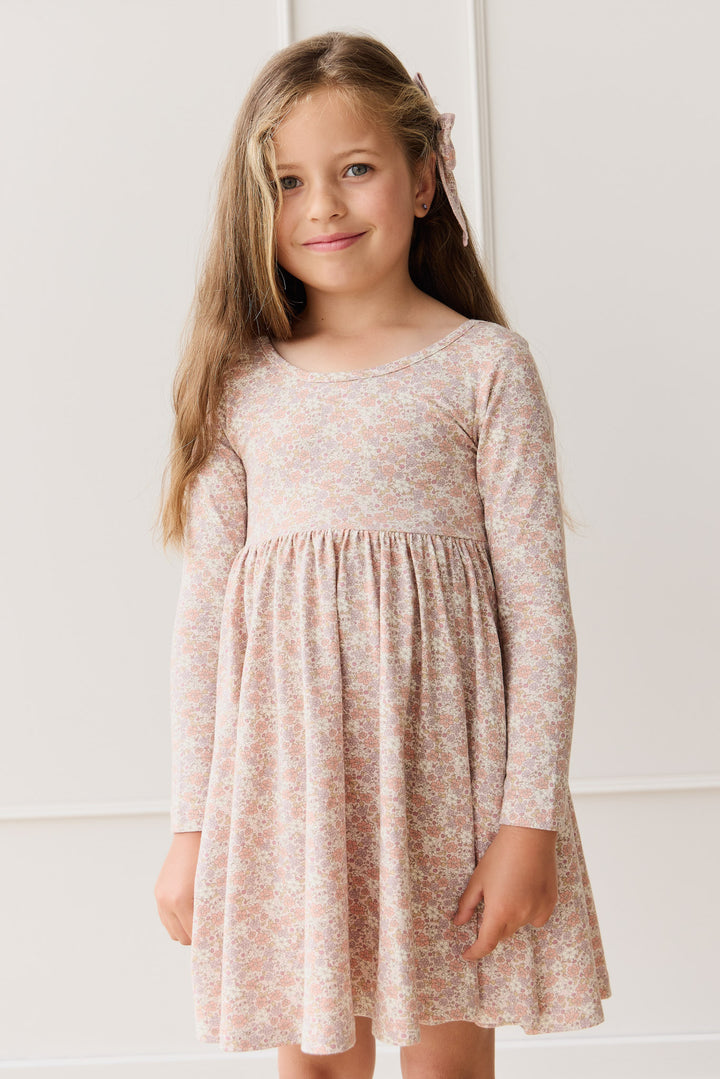 Organic Cotton Tallulah Dress - Chloe Mauve Childrens Dress from Jamie Kay NZ